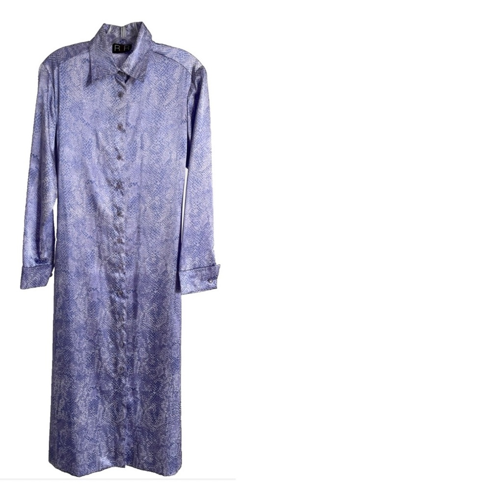 R2R Vintage Y2K Satin SNAKESKIN Print Shirtwaist DRESS Size 4 RUNWAY to REALITY